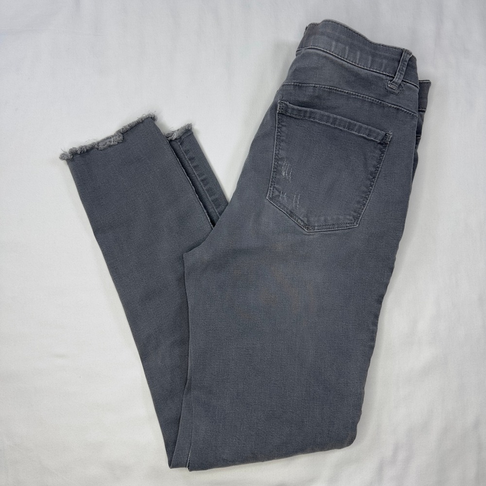 Democracy Jeans Womens 6 "Ab" Solution Black Skinny Raw Hem Pants Stretch